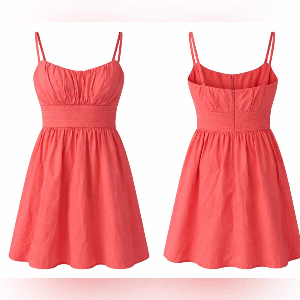 B. Smart Coral Fit & Flare Dress Adjustable Straps Size 12